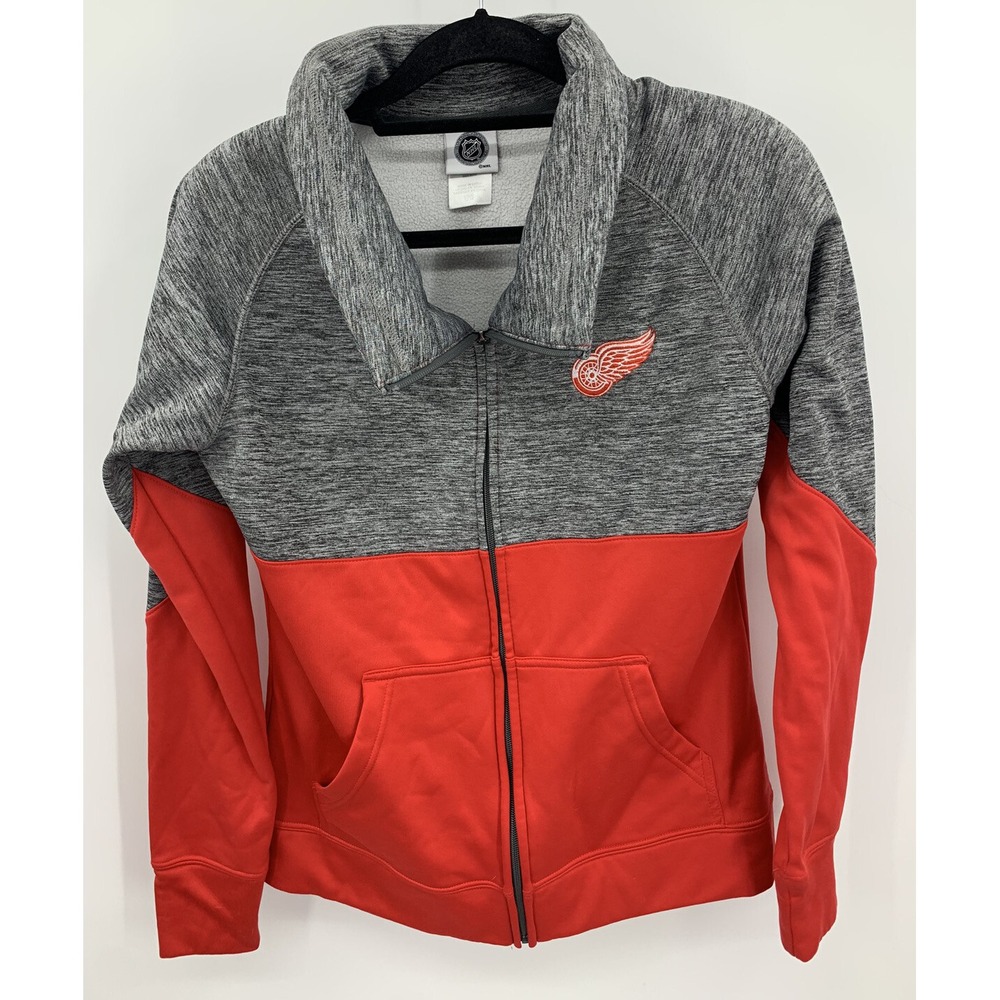 Detroit Red Wings Zip Up Youth Large 12-14 Fleece Sweatshirt Embroidered Logo